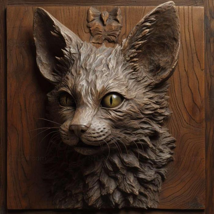 Nature and animals (st Lykoi cat 3, NATURE_455) 3D models for cnc
